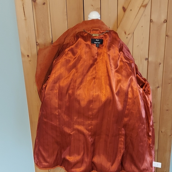Dennis Basso Orange Suede Leather Jacket Motorcycle Style Women’s Size XXXL 3X - Picture 7 of 11